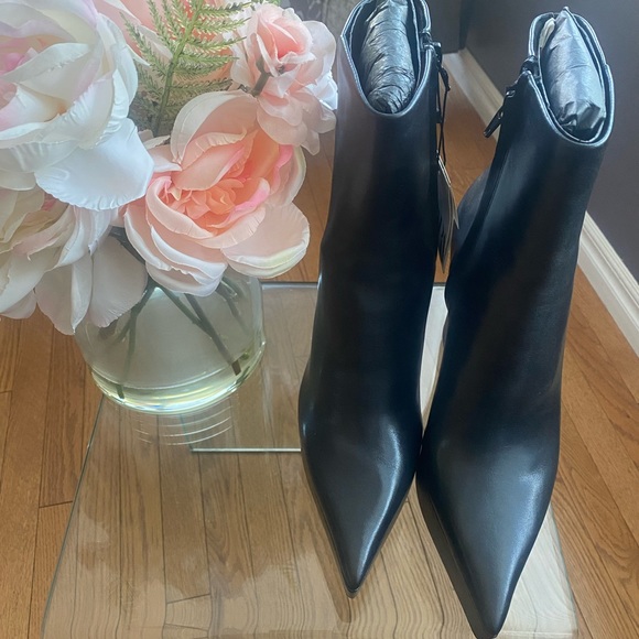 ZARA PLATFORM POINTED TOE LEATHER ANKLE BOOTS - Picture 2 of 5